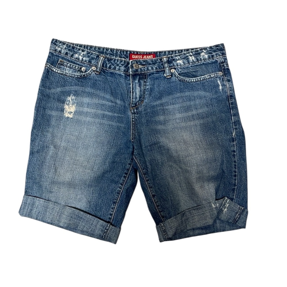 Vintage GUESS Bermuda Denim Shorts Sz 32 Y2K 90s Retro